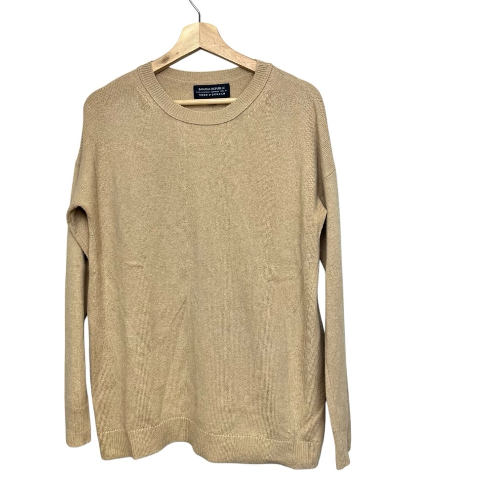 Banana Republic W/ Scottish Cashmere‎ Todd & Duncan Sandstorm Tan Crew Neck S